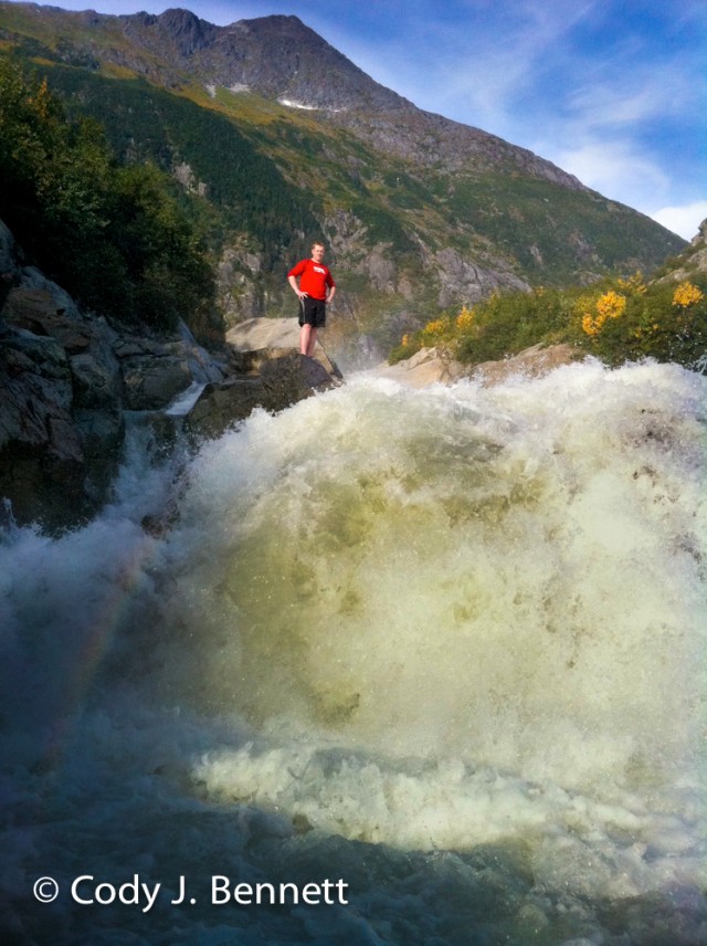 Cody above the falls.